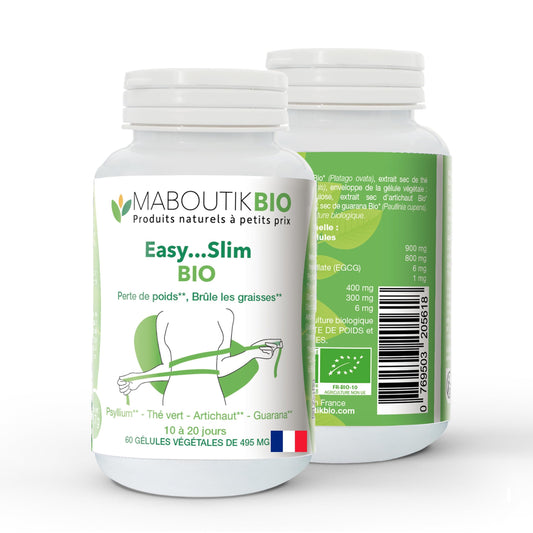 Brûleur de Graisse Puissant extra fort Perte de Poids Rapide minceur/brule graisse homme et femme, ventre plat easy slim maboutikbio, detox foie Coupe Faim Puissant Efficace minceur 100% bio 60 gélule